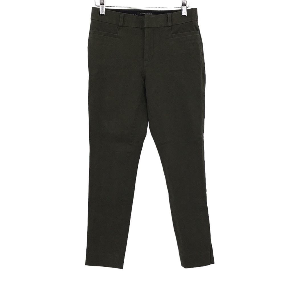 3/$20 Banana Republic Green Sloan Skinny Pants Womens 0 Cotton‎ Stretch